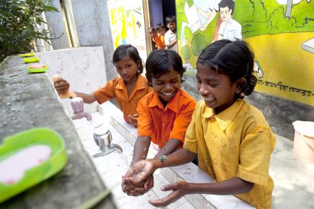Children Washing Hands